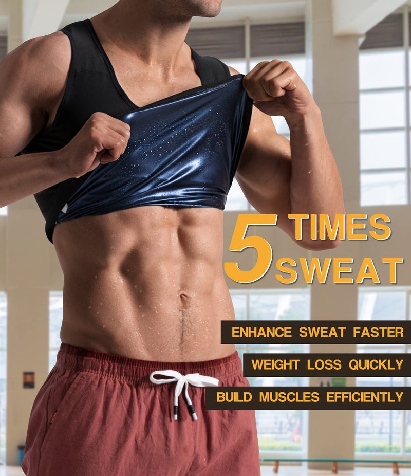MOLLDAN Sauna Vest for Men Sweat Tank Top Pullover Workout Shirt Waist Trainer(BH1001-07-L/XL) - Image 4
